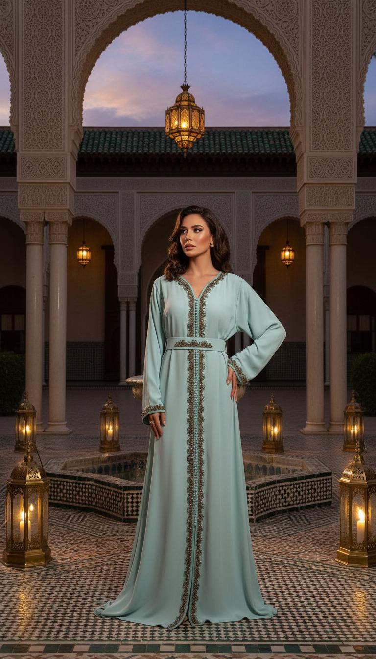 Luxury Moroccan Bridal Kaftan Takchita | Hand Embroidered Wedding Dress (Custom Made)