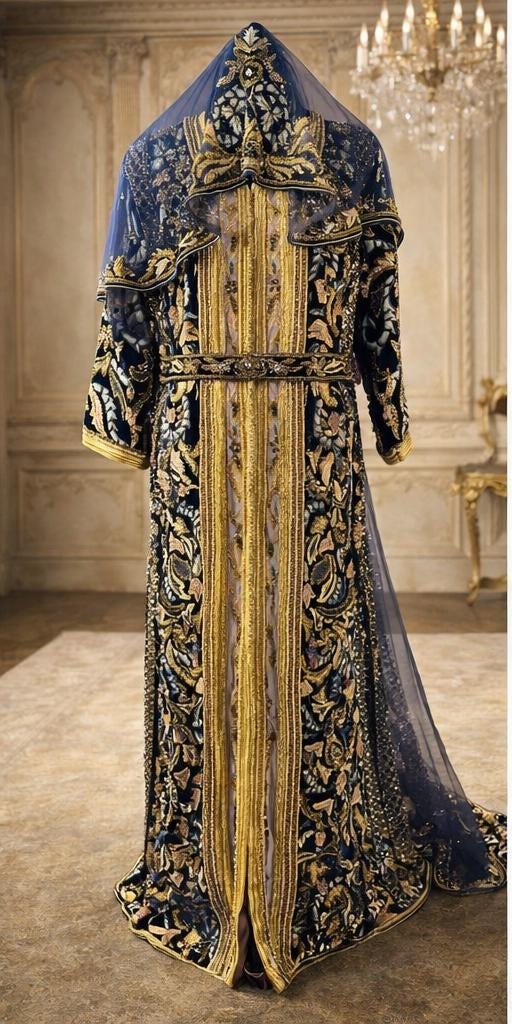 Luxury Moroccan Bridal Kaftan Takchita | Hand-Embroidered Wedding Dress, Custom Made Caftan