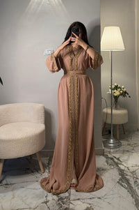 Luxury Moroccan Bridal Kaftan Takchita | Hand-Embroidered Wedding Dress (Custom Made)