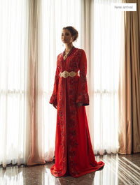 Luxury Moroccan Bridal Kaftan Takchita | Hand Embroidered Wedding Dress (Custom Made)
