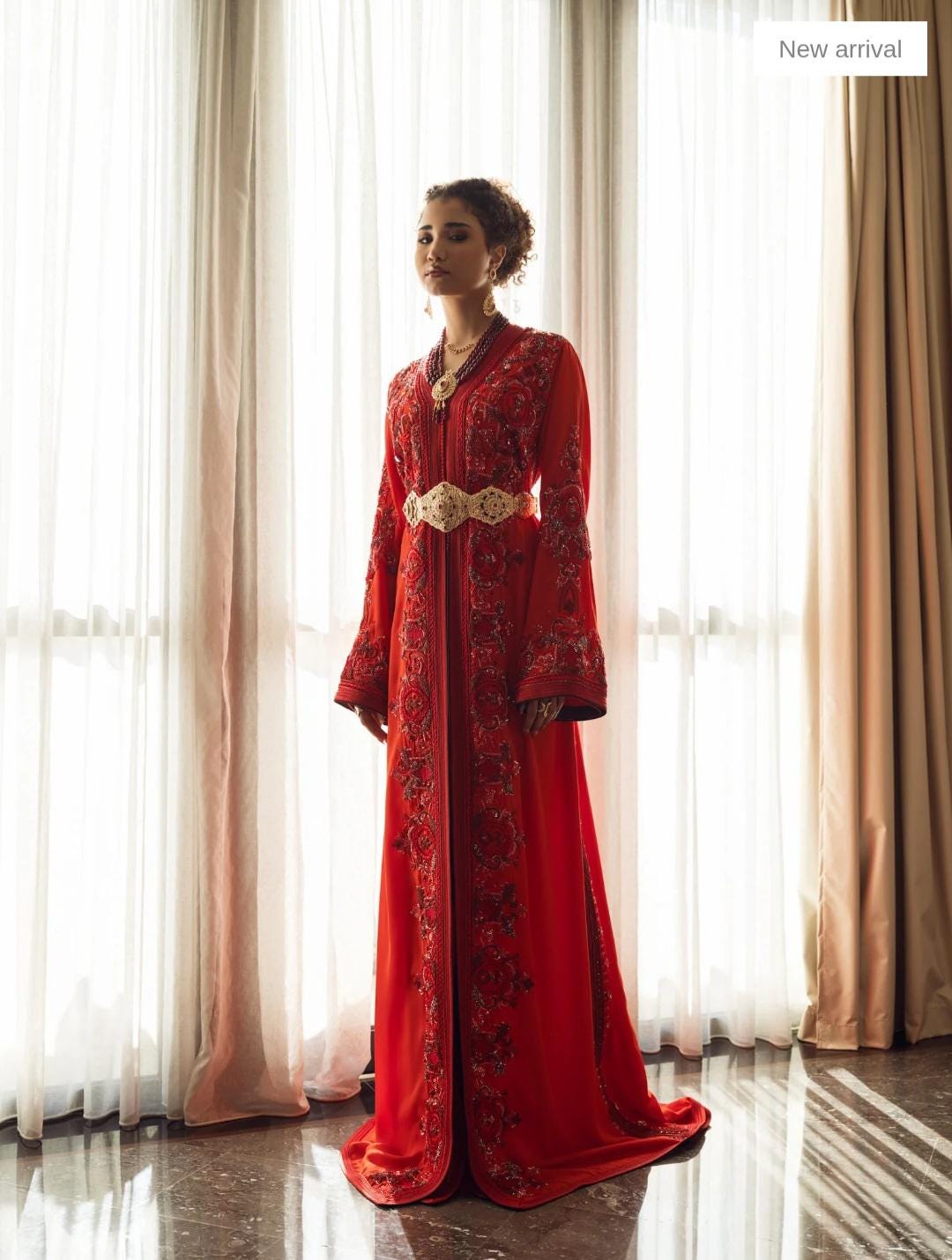 Luxury Moroccan Bridal Kaftan Takchita | Hand Embroidered Wedding Dress (Custom Made)