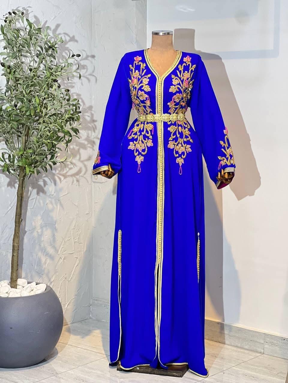 Luxury Moroccan Bridal Kaftan Takchita | Hand Embroidered Wedding Dress (Custom Made)