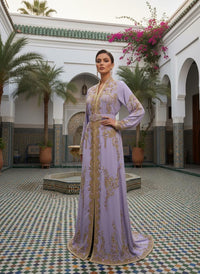 Luxury Hand-Embroidered Moroccan Bridal Kaftan Takchita | Custom Made Wedding Dress