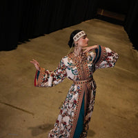 Embroidered Moroccan Bridal Kaftan, Luxury Floral Caftan Dress, Custom Made Bride Outfit