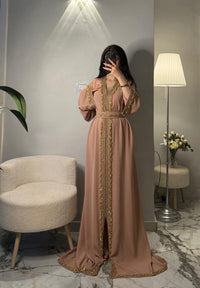 Luxury Moroccan Bridal Kaftan Takchita | Hand-Embroidered Wedding Dress (Custom Made)