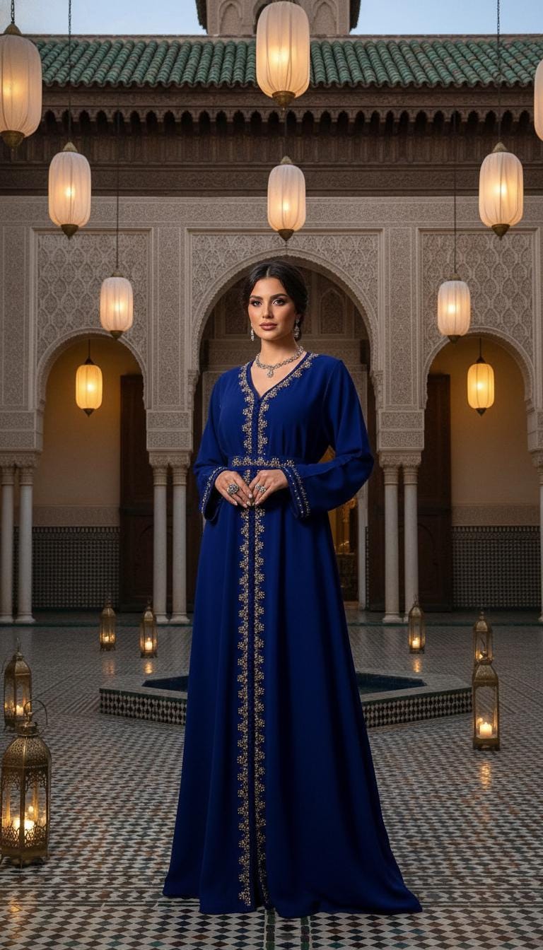 Luxury Moroccan Bridal Kaftan Takchita | Hand Embroidered Wedding Dress (Custom Made)