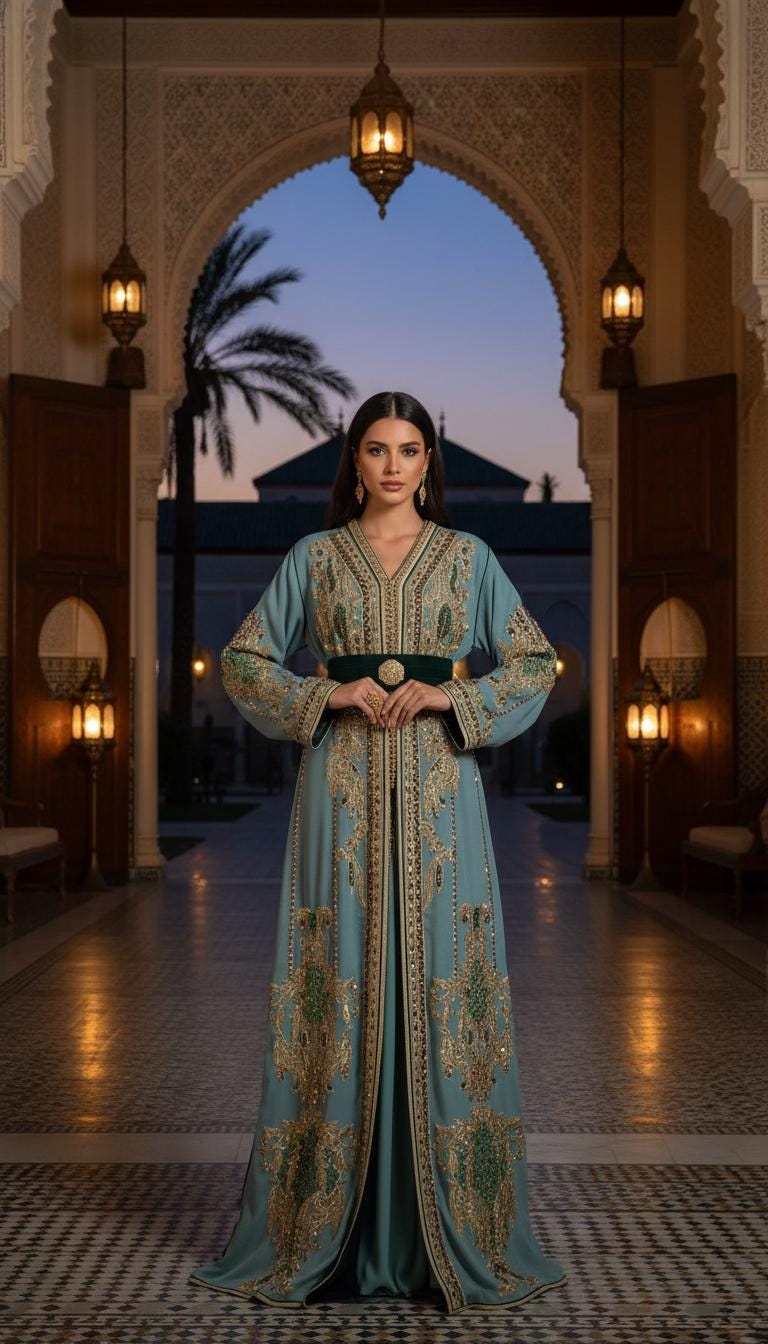 Luxury Moroccan Bridal Kaftan Takchita | Hand Embroidered Wedding Dress (Custom Made)