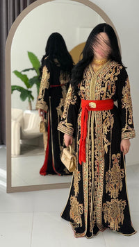 Luxury Hand-Embroidered Moroccan Bridal Kaftan Takchita | Custom Arabic Wedding Dress