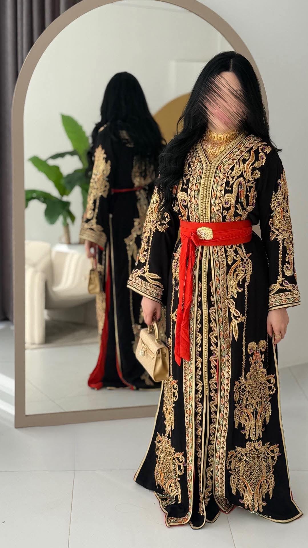 Luxury Hand-Embroidered Moroccan Bridal Kaftan Takchita | Custom Arabic Wedding Dress