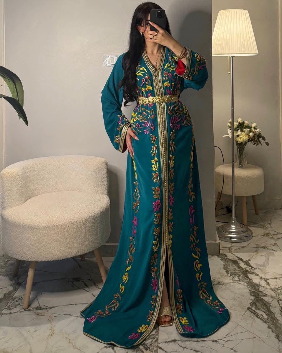 Luxury Moroccan Bridal Kaftan Takchita | Hand Embroidered Wedding Dress (Custom Made)