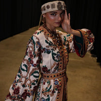 Embroidered Moroccan Bridal Kaftan, Luxury Floral Caftan Dress, Custom Made Bride Outfit