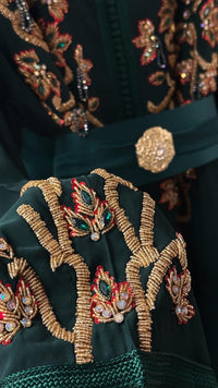 Hand Embroidered Moroccan Bridal Kaftan Takchita | Custom Made Arabic Wedding Dress