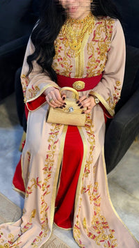 Luxury Hand-Embroidered Moroccan Bridal Kaftan Takchita | Custom Made Caftan Gown
