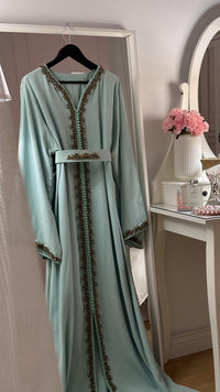 Luxury Moroccan Bridal Kaftan Takchita | Hand Embroidered Wedding Dress (Custom Made)