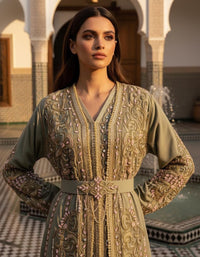 Luxury Moroccan Bridal Kaftan Takchita | Hand Embroidered Wedding Dress, Custom Made Caftan