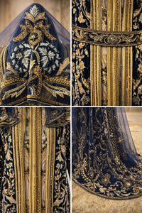 Luxury Moroccan Bridal Kaftan Takchita | Hand-Embroidered Wedding Dress, Custom Made Caftan