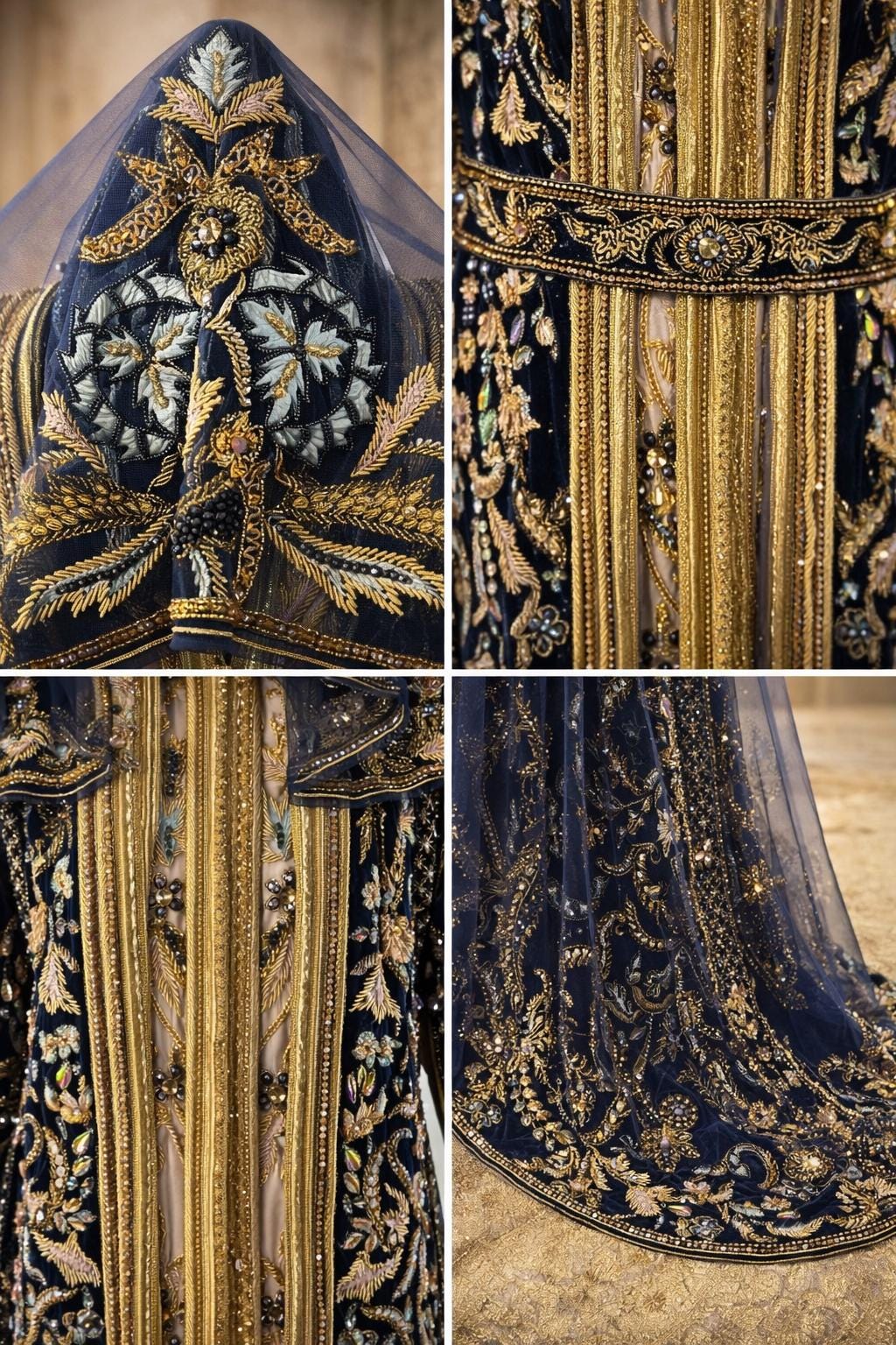 Luxury Moroccan Bridal Kaftan Takchita | Hand-Embroidered Wedding Dress, Custom Made Caftan