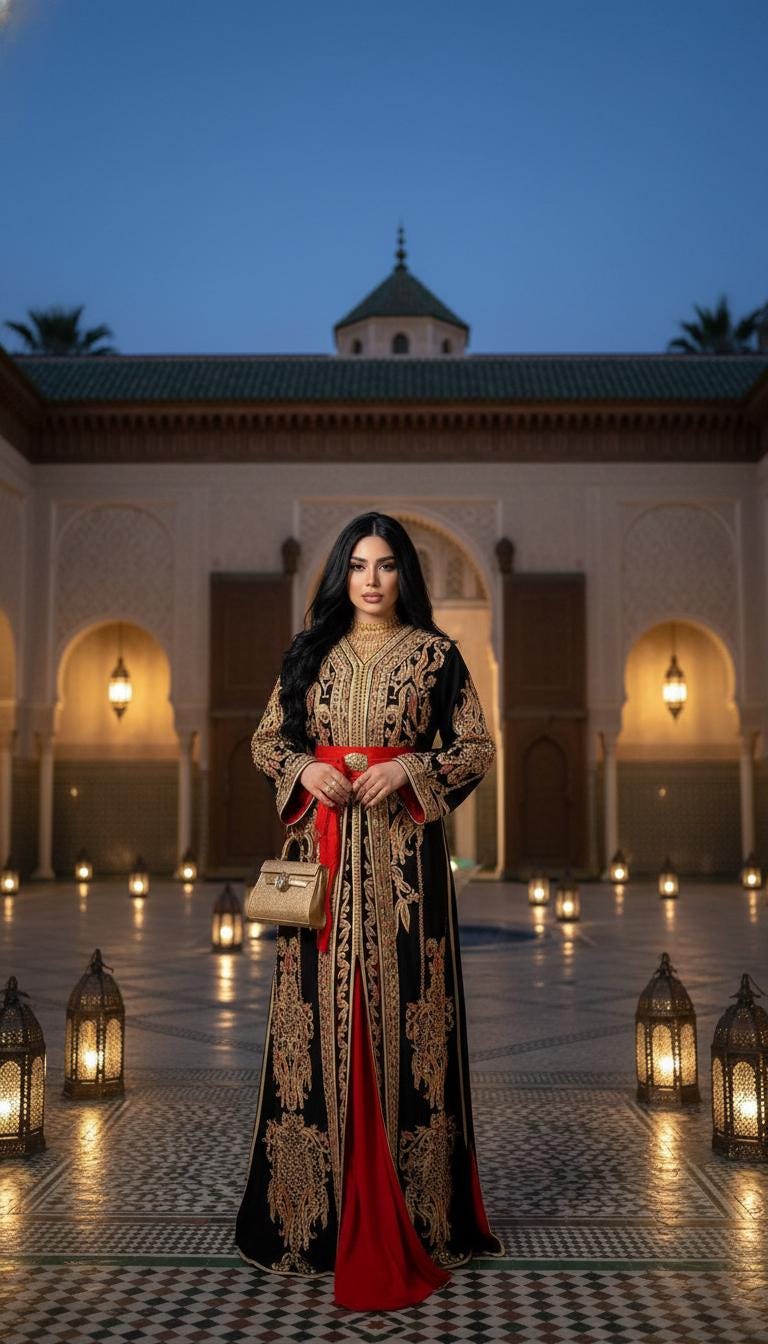 Luxury Hand-Embroidered Moroccan Bridal Kaftan Takchita | Custom Arabic Wedding Dress