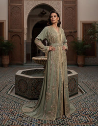 Luxury Moroccan Bridal Kaftan Takchita | Hand Embroidered Wedding Dress, Custom Made Caftan
