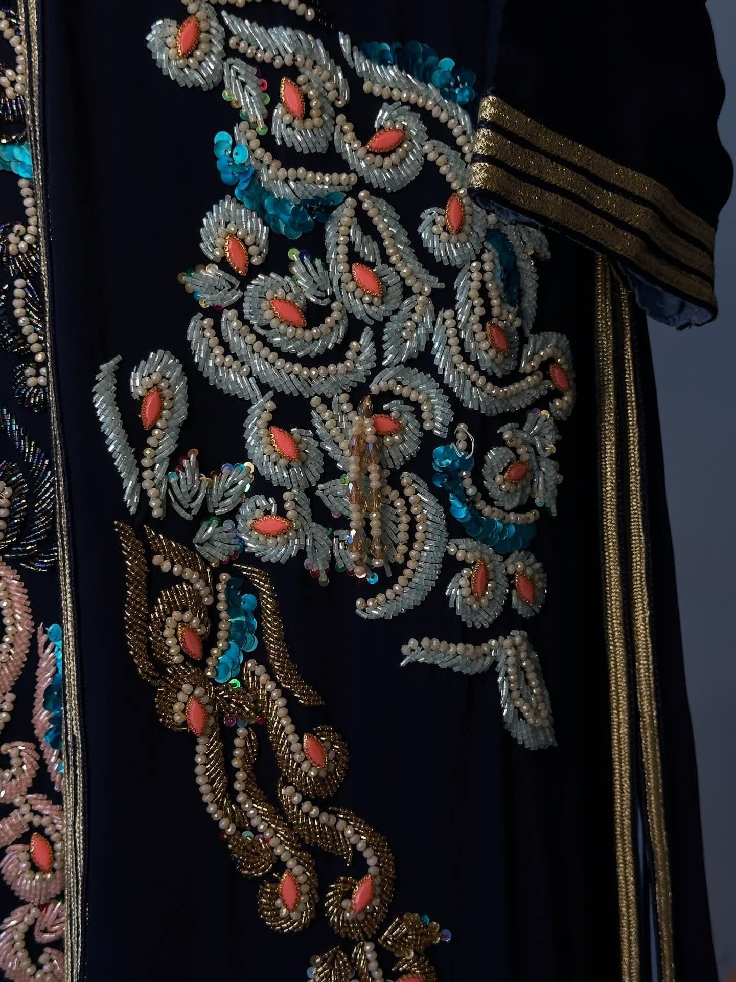Luxury Hand-Embroidered Moroccan Bridal Kaftan Takchita | Custom Made Wedding Dress
