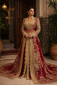 Red Moroccan Kaftan Gold Embroidery | Luxury Wedding Guest Dress | Designer Arabic Caftan