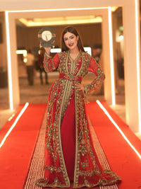 Luxury Moroccan Bridal Kaftan Takchita | Hand Embroidered Wedding Dress (Custom Made)