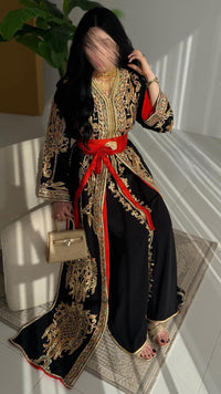 Luxury Hand-Embroidered Moroccan Bridal Kaftan Takchita | Custom Arabic Wedding Dress