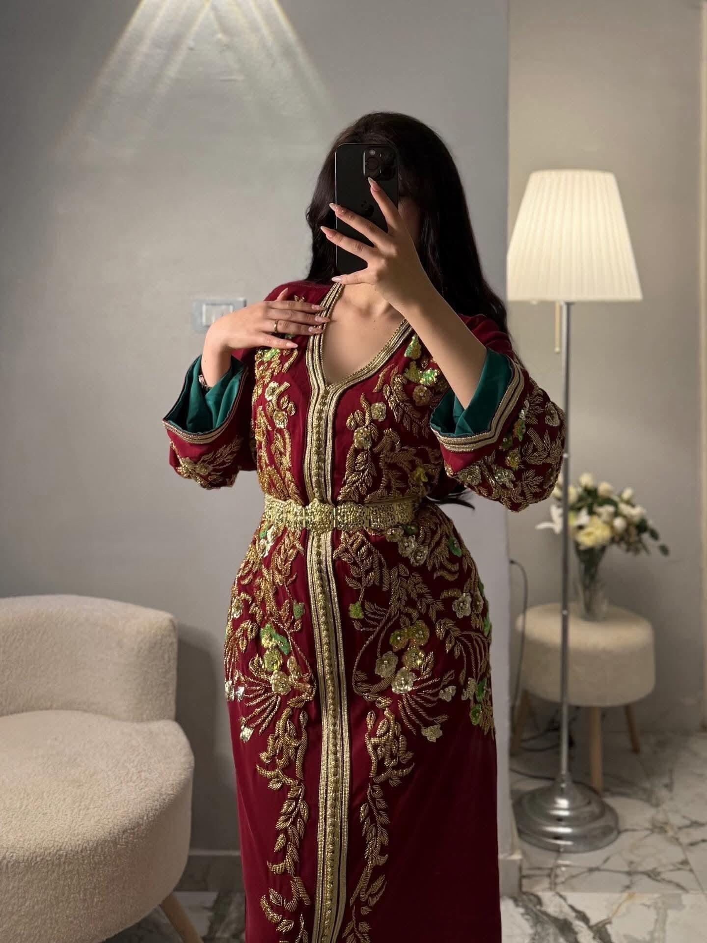 Luxury Moroccan Bridal Kaftan Takchita | Hand Embroidered Wedding Dress, Custom Made Caftan