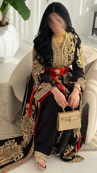 Luxury Hand-Embroidered Moroccan Bridal Kaftan Takchita | Custom Arabic Wedding Dress
