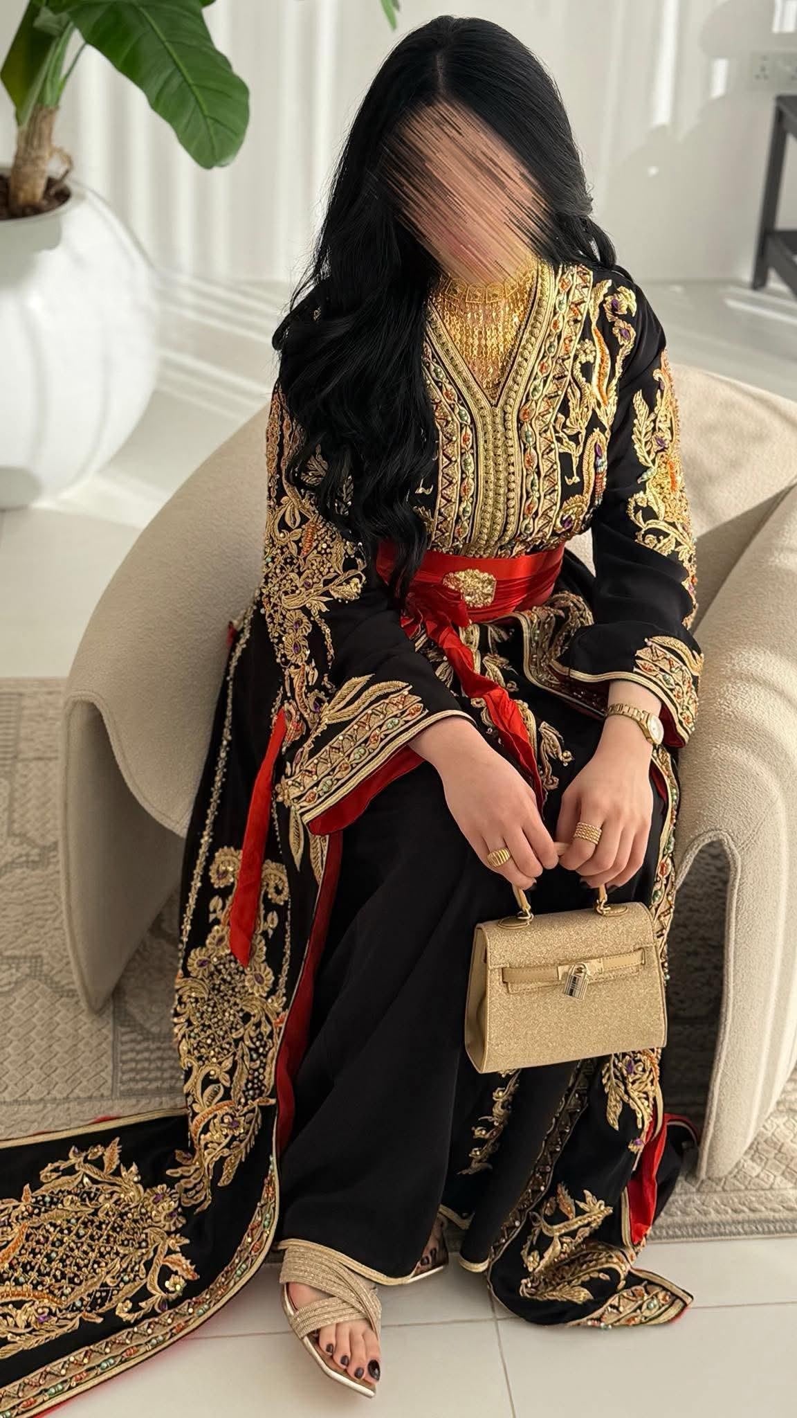 Luxury Hand-Embroidered Moroccan Bridal Kaftan Takchita | Custom Arabic Wedding Dress