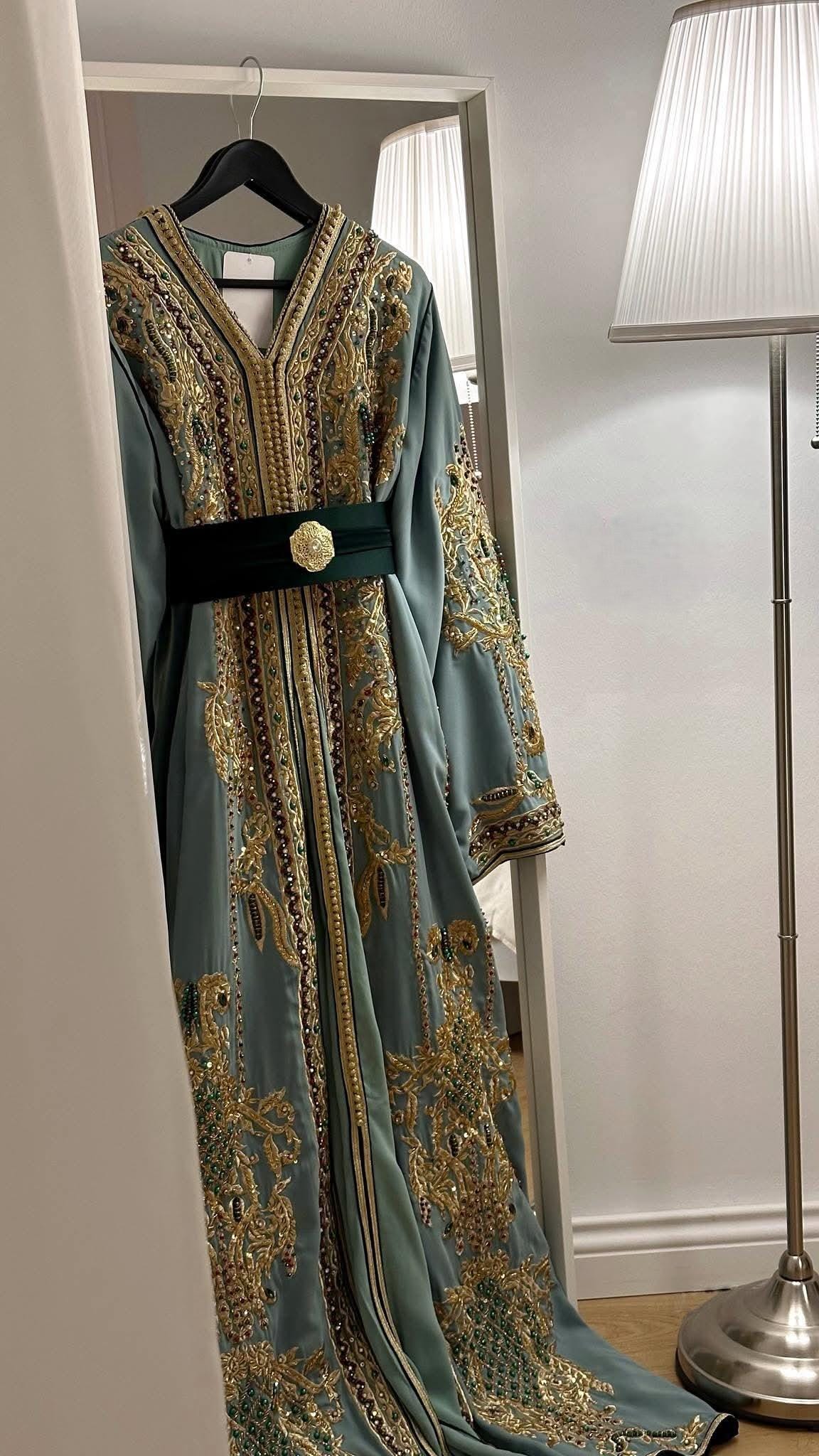Luxury Moroccan Bridal Kaftan Takchita | Hand Embroidered Wedding Dress (Custom Made)