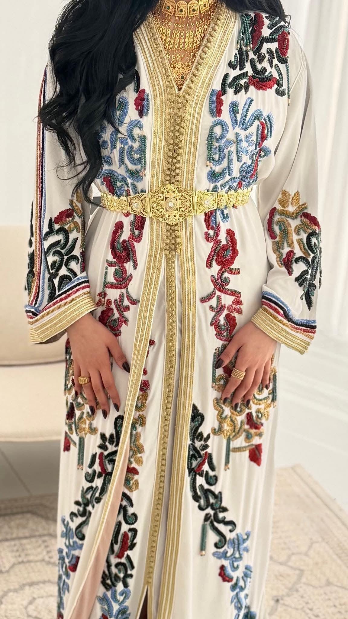 Luxury Moroccan Bridal Kaftan Takchita | Hand-Embroidered Wedding Dress, Custom Made Caftan