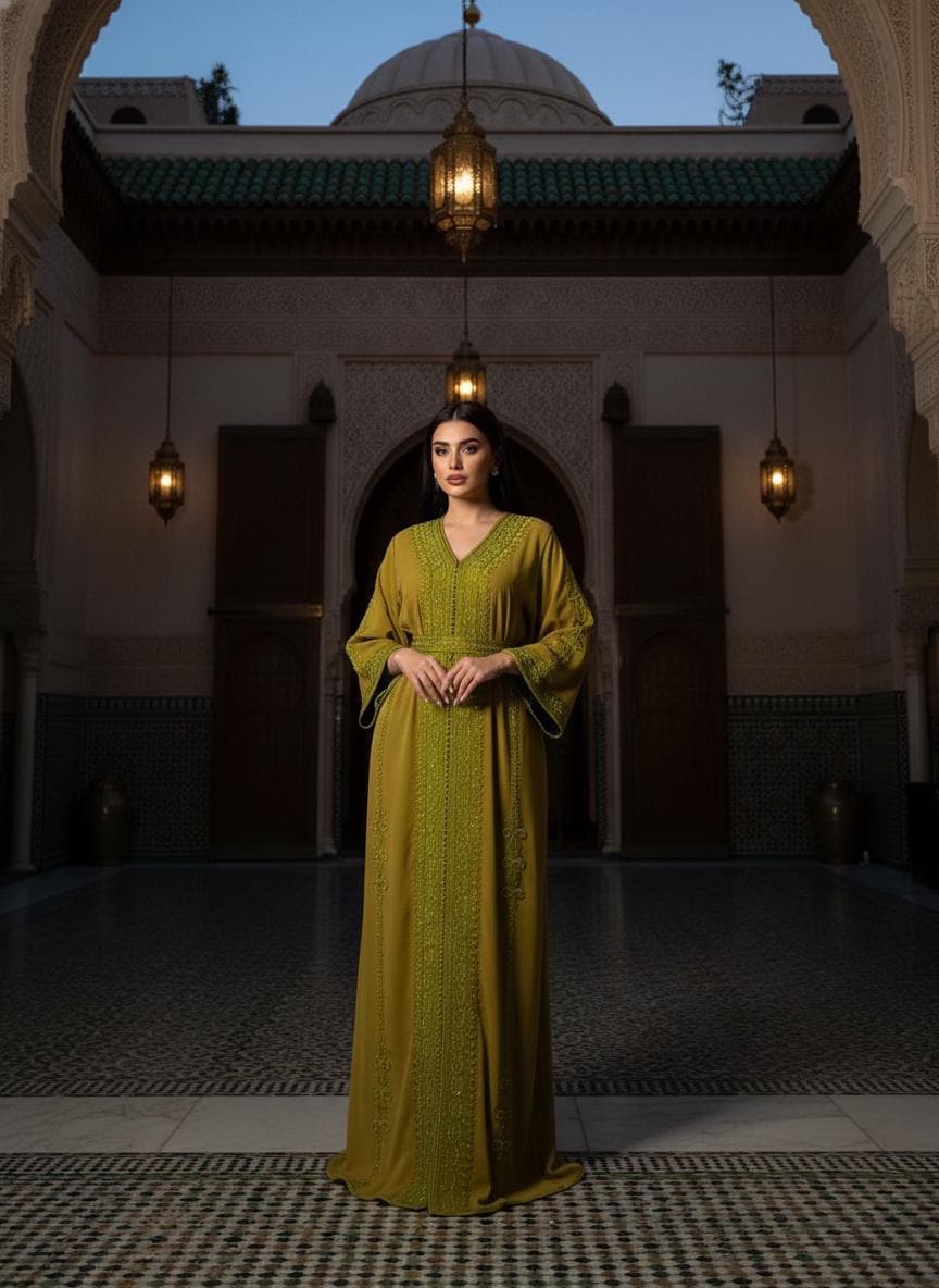 Luxury Moroccan Bridal Kaftan Takchita | Hand-Embroidered Wedding Dress, Custom Made Caftan