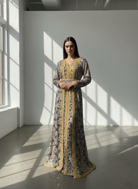 Luxury Hand-Embroidered Moroccan Bridal Kaftan Takchita | Custom Made Caftan Gown
