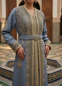 Luxury Moroccan Bridal Kaftan Takchita | Hand Embroidered Wedding Dress (Custom Made)