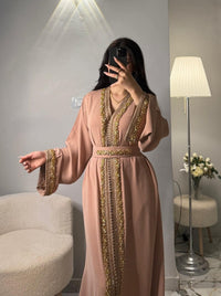 Luxury Moroccan Bridal Kaftan Takchita | Hand-Embroidered Wedding Dress (Custom Made)