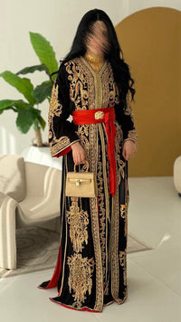 Luxury Hand-Embroidered Moroccan Bridal Kaftan Takchita | Custom Arabic Wedding Dress