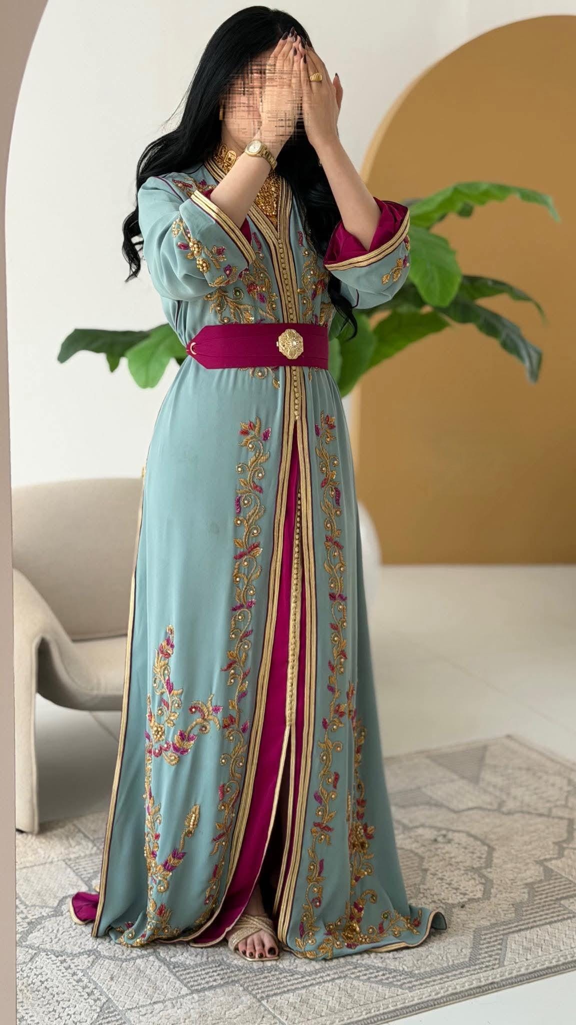 Luxury Moroccan Bridal Kaftan Takchita | Hand Embroidered Wedding Dress (Custom Made)