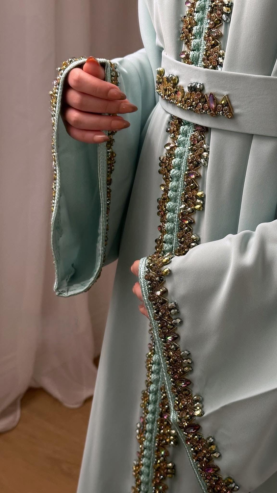Luxury Moroccan Bridal Kaftan Takchita | Hand Embroidered Wedding Dress (Custom Made)