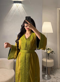 Luxury Moroccan Bridal Kaftan Takchita | Hand-Embroidered Wedding Dress, Custom Made Caftan