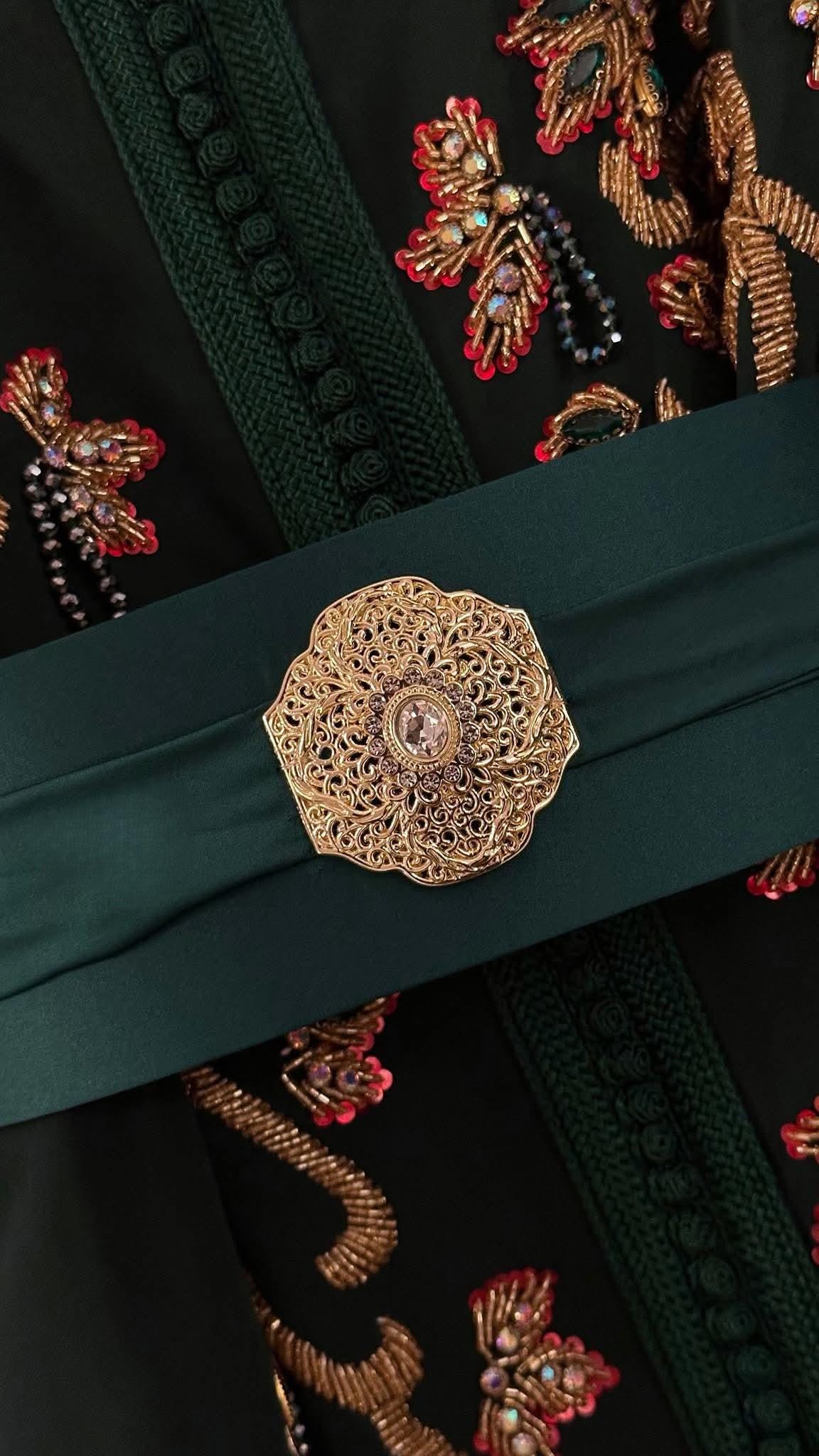 Hand Embroidered Moroccan Bridal Kaftan Takchita | Custom Made Arabic Wedding Dress