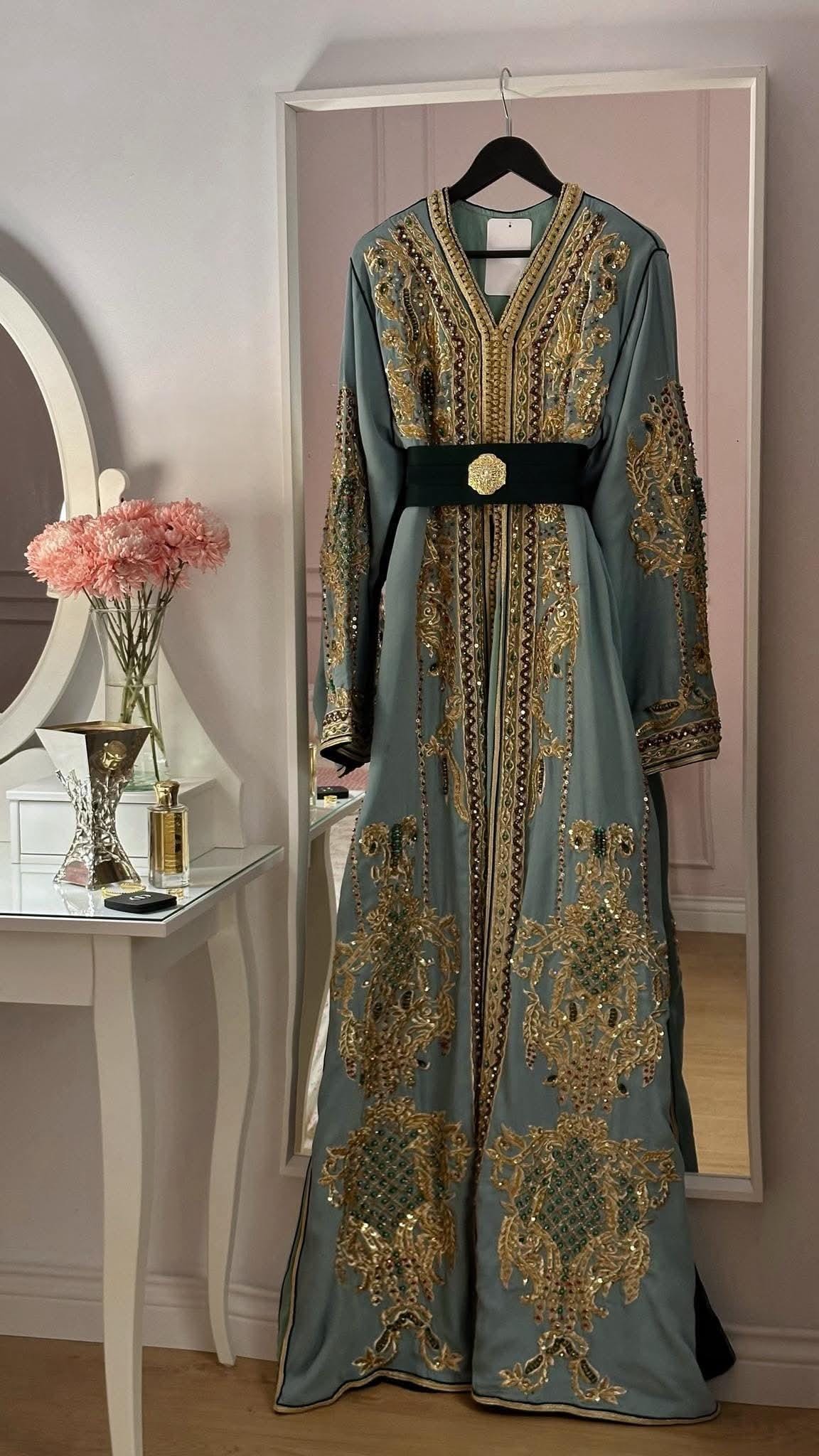 Luxury Moroccan Bridal Kaftan Takchita | Hand Embroidered Wedding Dress (Custom Made)