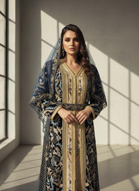 Luxury Moroccan Bridal Kaftan Takchita | Hand-Embroidered Wedding Dress, Custom Made Caftan