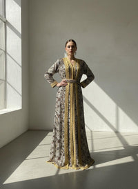 Luxury Hand-Embroidered Moroccan Bridal Kaftan Takchita | Custom Made Caftan Gown