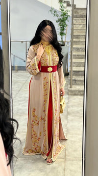 Luxury Hand-Embroidered Moroccan Bridal Kaftan Takchita | Custom Made Caftan Gown