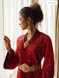 Luxury Moroccan Bridal Kaftan Takchita | Hand Embroidered Wedding Dress (Custom Made)